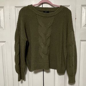 J. Crew Sweater Olive Green Cable Knit